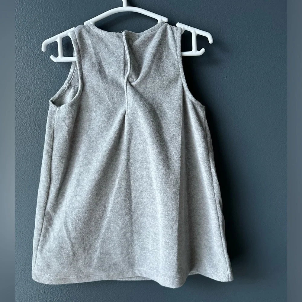 🐱 CARTER’S Dress gray with Pink cats girls 12 months baby girl euc